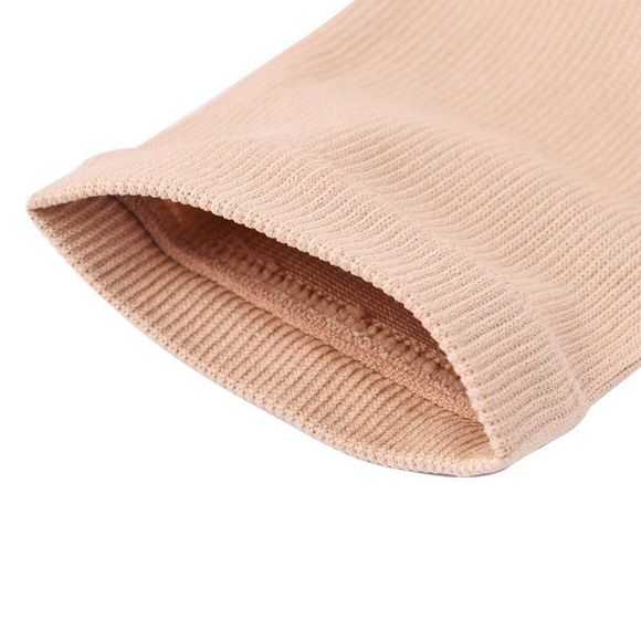 Zipper Compression Socks with Open Toe (XXL) Tan 95% Nylon 5% - Picture 7 of 9